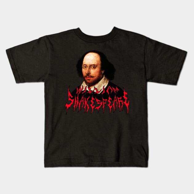 William Shakespeare Metal Kids T-Shirt by blueversion